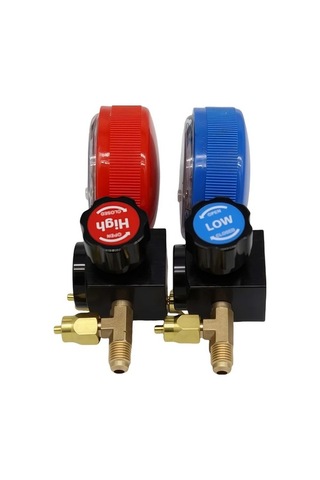 Pazly Mythtiger Çift Egzoz Basınç Gösterge Mavi 500 Psi Metal Gövde Hassasiyetli R410a R22 R134a R404a Soğutma Sistemleri