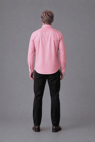 Bisse Pembe Regular Fit Pamuk Keten Uzun Paşa Yaka Gömlek Gmktn250006 C29