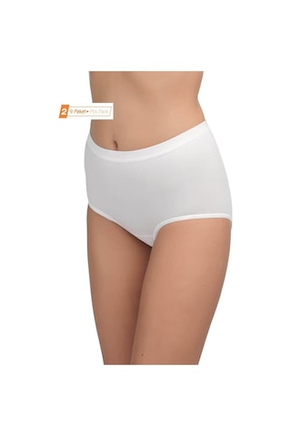 Blackspade 1307 Kadın 2'li Paket Pamuklu Yüksek Bel Slip Külot - Beyaz