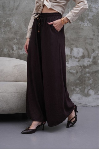Rawea Kadın Modal Kumaş Etek Pantolon - Oversize & Geniş Paça Kahverengi