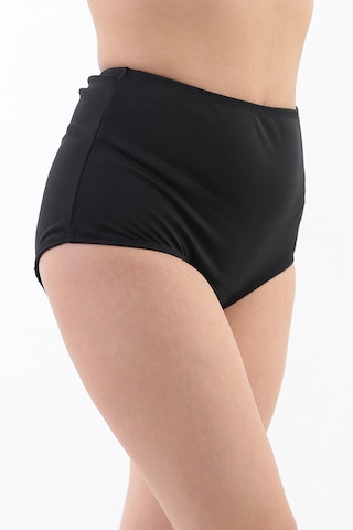 Kadın Büyük Beden Yüksek Bel Toparlayıcı Bikini Altı Siyah