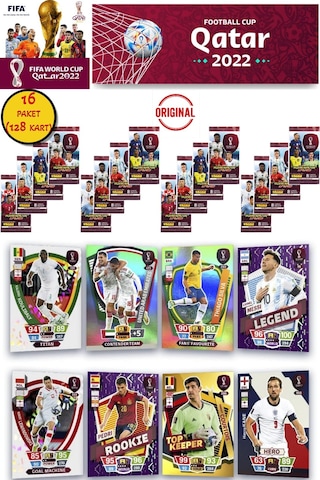 Dünya Kupası Panini Fıfa 2022 Adrenalyn Xl Qatar World Cup Trading Kartı 16 Paket 128 Kart