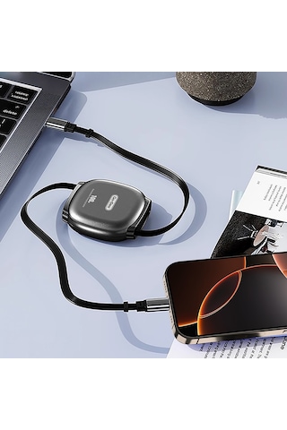 Go-des Gd-uc682 Type-c To Type-c Makaralı Data Ve Şarj Kablosu 100w Siyah Siyah