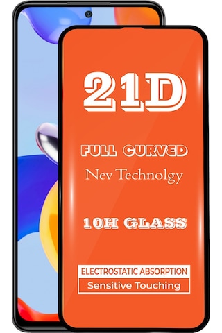 Xiaomi Redmi Note 11 Pro ile Uyumlu Tam Kaplayan 21D Temperli Ekran Koruyucu Cam