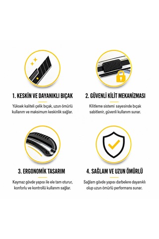 Metal Gövdeli Maket Bıçağı 2 Li Set 10 Lu Yedek Bıçak Hediyeli
