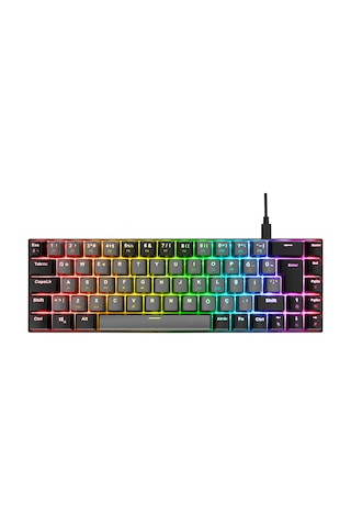 Acer Emachines Eak68 Gri/siyah Usb Rgb Backlight Red Swıtch Mekanik Q 68 Tuşlu Mini Gaming Oyuncu Klavyesi