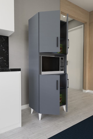 Hobbie Mikrodalga Mutfak Dolabı Antrasit Antrasit