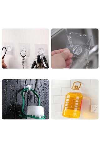 Yapışkanlı Banyo Mutfak Eşya Havlu Vb Ürün Askılığı-al4835 1 Adet Şeffaf