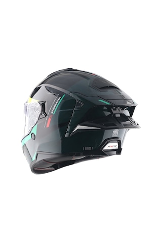 Axor Brutale Kryptıc Full Face Kapalı Kask Parlak Siyah - Yeşil