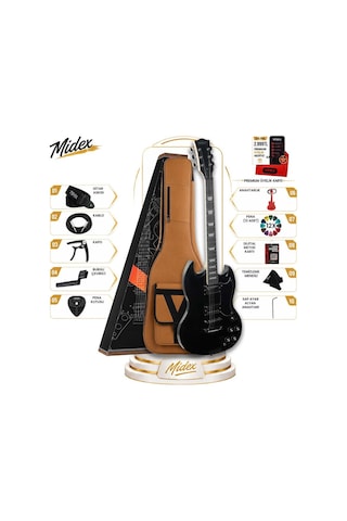 Midex Sg-special-bk Profesyonel Sg Kasa Hh Elektro Gitar Seti Siyah