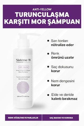 Sistéme 11 Turunculaşma Karşıtı Silver Mor Şampuan 250 Ml Boyalı
