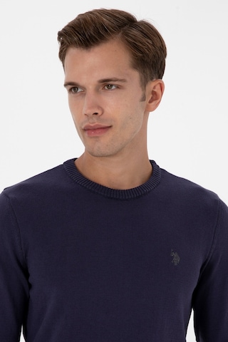 U.S. Polo Assn. Erkek Slim Fit Bisiklet Yaka Mürdüm Basic Kazak 50313713-VR074