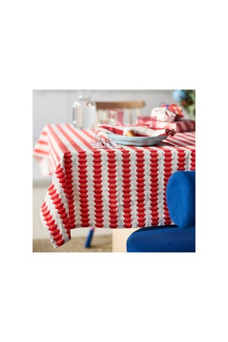 Ikea Vinterfint Masa Örtüsü 145x240 Cm Beyaz - Kırmızı