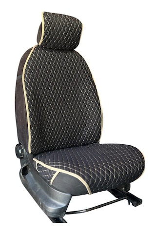 Oto Koltuk Minderi Oto Koltuk Kılıfı 2 Li Set Bej-siyah