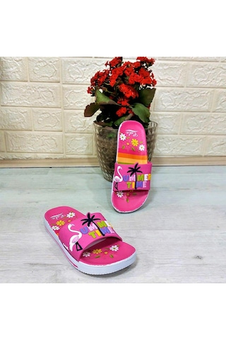 Calx 319 Pembe-beyaz 3d Baskılı Kız Çocuk Terlik Pembe - Beyaz
