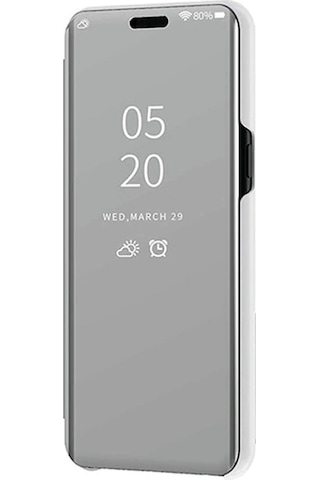 Huawei Mate 20 Pro Aynalı Kapaklı Lüx Kılıf Gümüş