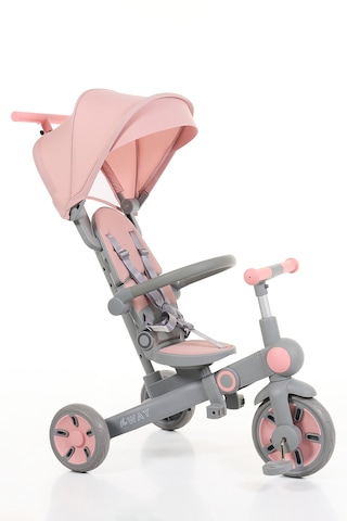 Flow 9in1 Smart Trike Çift Yönlü, Yatabilir, Katlanabilir, Denge Bisikleti Özellikli Bebek Ve Çocuk Bisikleti Pembe