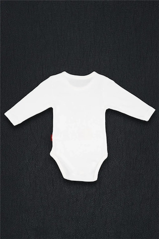 Adisia Unisex Bebek Beyaz Her Şey Seninle Güzel Babam Baskılı Alttan Çıtçıtlı Zıbın Beyaz