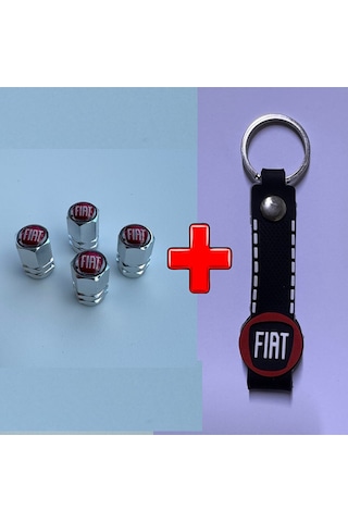 Fiat Egea İle Uyumlu Logolu Alüminyum Sibop Kapağı Ve Silikon Anahtarlık