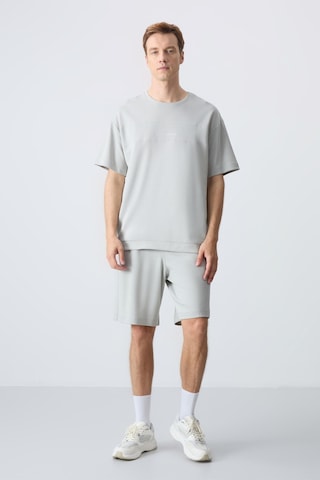 Tommy Life Taş Pamuklu Kalın Yumuşak Dokulu Oversize Fit Basic Erkek Şort Takım - 85257
