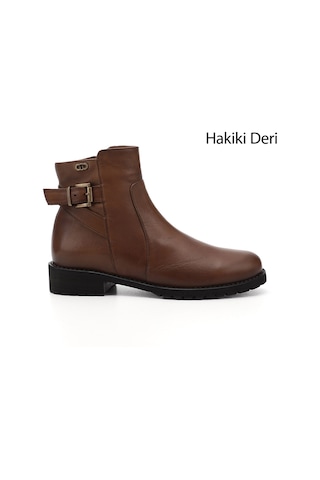 Gönderi(R) Gönderi R Kadın Taba Antik Fermuarlı Kauçuk Taban Hakiki Deri Bot Dkzb61346460 Taba