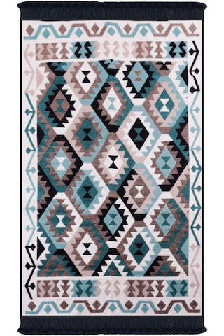 Bigghome Çift Taraflı Kilim, Makinede Yıkanabilir, Modern Desenli, 80 150 Cm, Sa1818a Desenli