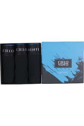 Cielo Venti Must Have 3'lü Organik Pamuk Erkek Boxer Siyah