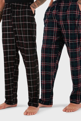 Buratti Pamuklu Regular Fit Normal Bel Düz Paça Cepli 2'Li Paket Erkek Pijama Altı 6574003S2 Siyah Bordo-Yeşil