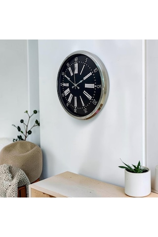 Krom Vıctoria 52 Cm Metal Duvar Saati Çok Renkli