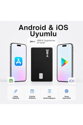 Hbb-k Apple Uyumlu iOS &android Akıllı Kart Siyah 1 Adet