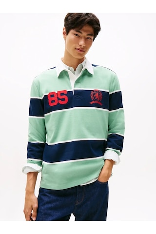 Tommy Hilfiger Tjm Rlx Strıpe Rugby, Mas Yeşil Erkek Polo T-shirt
