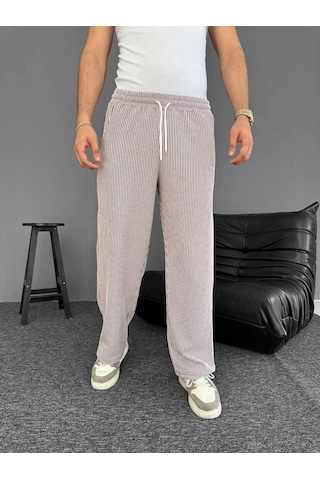 Su Yolu Çizgili Cepli Pantalon Yazlık - Kahverengi Kahverengi