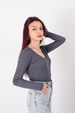 Busem S0015897 Kadın Bluz Antrasit