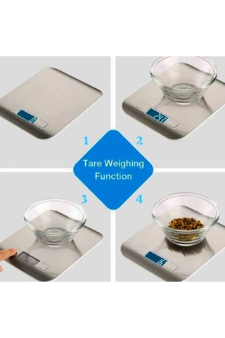 Dijital Mutfak Terazisi Paslanmaz Çelik Elektronik Lcd Ağırlık 5 Kg Ölçeklii Pişirme Ölçü Aleti
