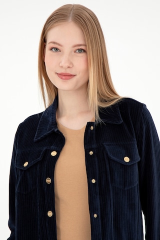 U.S. Polo Assn. Kadın Lacivert Çıtçıtlı Polo Yaka Sweatshirt 50292623-VR033