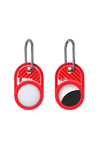 Zore Airtag 05 Uyumlu Silikon Anahtarlık-kırmızı