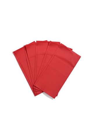 Çift Kat Kırmızı Cepli Peçete 1/8 40x40 Cm Açık Hali 1200 Adet Kırmızı