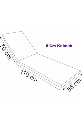 2 Ad Agrioelia Şezlong Minderi 180 55 5 Cm Sıvı Geçirmez Yıkanır