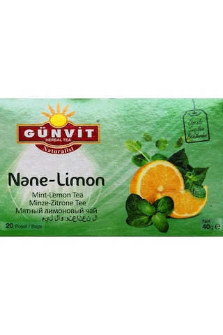 Günvit Naturalist Nane - Limon Bitki Süzen Poşet Çay 20'li