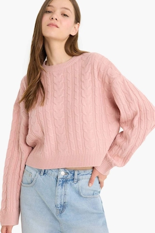 Defacto Coool Regular Fit Bisiklet Yaka Triko Kazak T4518az25wnpn83 Pembe