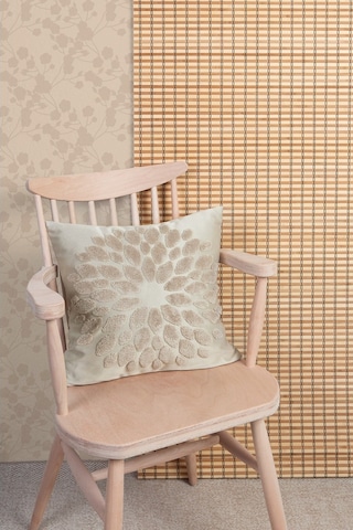 Bohem Özel Tasarım Punch Panç Desen Kare Dekoratif Kırlent Kılıfı 43x43 cm Flower Natural