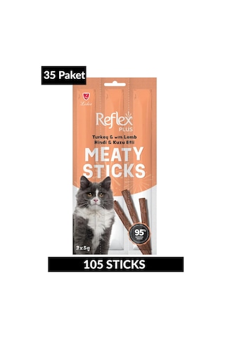 Meaty Sticks Hindi Ve Kuzu Etli Kedi Ödül Çubuğu 3x5gr Otuzbeş Paket