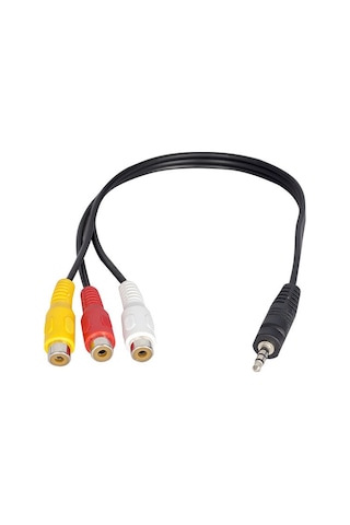 3.5Mm Stereo 4 Boğumlu / 3 Rca Dişi 30 Cm Kablo