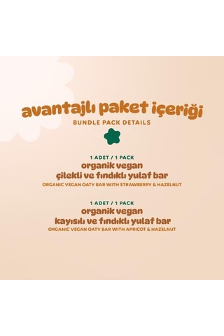 Organik Vegan Yulaf Bar Atıştırmalık Paketi - 2 Adet 2 Çeşit 55 G