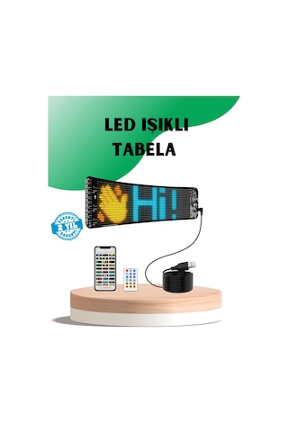 Usb Destekli Led Mağaza Tabelası - Renkli Rgb Kayan Yazı Paneli Çok Renkli