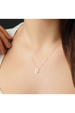 Damla Tektaş Altın Kolye Rose Gold 14K
