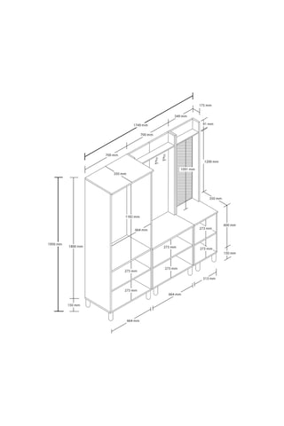 Set 5084-5072-5088 Rapsody Sağ Aynalı 7 Kapaklı Membran 9 Askılı Bohem Portmanto Sepet-beyaz Beyaz - Meşe