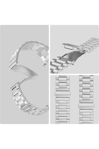Samsung Galaxy Uyumlu Watch 7 Ultra 47mm Kordon Klipsli Metal Kordon 04 +kısaltma Aparatı