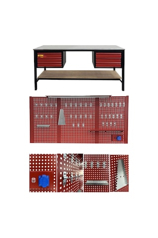 Staxx 6 Çekmeceli 2 Metre Takım Tezgahı Alet Dolabı Atölye Seti