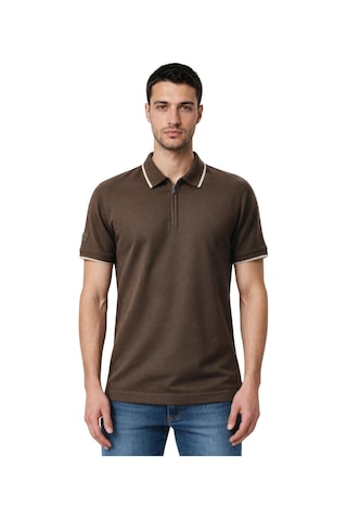 Arma Ar-ma Erkek Polo Yaka Tişört Baskisiz Basic Yaka Fermuarli Örme Kumaş Regular Fit %100 Pamuk 30/1 Çift Toplama Penye Pike Y31374356502 Kahverengi-k1